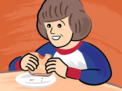 Danny Torrance (and Tony!) from The Shining 1980s boy children danny torrance dinner eating halloween horror hungry kids lunch movies orange redrum retro sandwich shining stanley kubrick stephen king