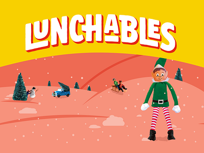 Lunchables Winter Holiday Packaging (1 of 3) christmas cold weather dwarf elf elves family brands food packaging gnome holidays landscape lunchables nature santa claus snacks snowing snowy sprite toys winter wonderland