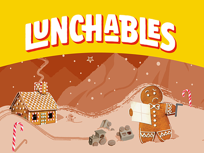 Lunchables Winter Holiday Packaging (3 of 3) blizzard candy canes christmas cold weather cookies food packaging gingerbread man groceries happy holidays lunchables pastries snacks snowing snowy toys treats winter