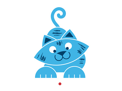 Kitty vs. Laser Pointer! animals blue cat cute illustration illustrator kittens kitty lasers lazers paws pets playful vector