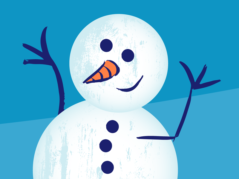 Happy Winter cold ice childrens illustration for kids cute illustration vector frosty snowman snow winter