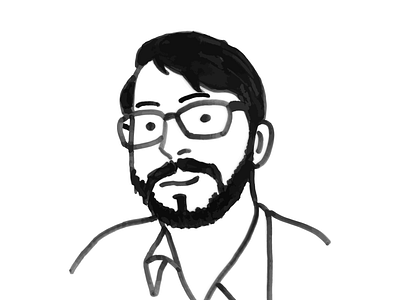 Self-Portrait beard digital drawing glasses ink ink drawing line drawing minimalistic portrait self portrait