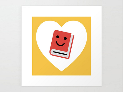 I Heart Books 8"x8" Art Print