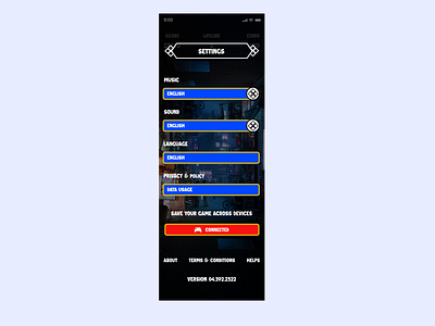 Daily UI 007 :: Settings game games mobilegames ui