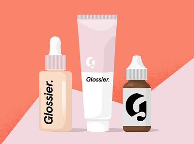 Glossier Brand Illustration art beauty beauty product brand brand design branding design flat glossier graphic design illustration illustrator pastel photoshop pink vector