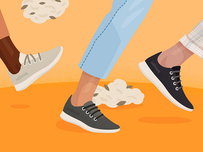 Allbirds Brand Illustration allbirds art brand brand design design ecommerce flat graphic design illustration illustrator orange photoshop running shoes sneakers vector