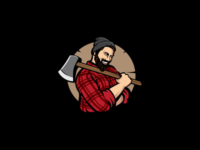 lumberjack design icon luberjack luxury logo mascot