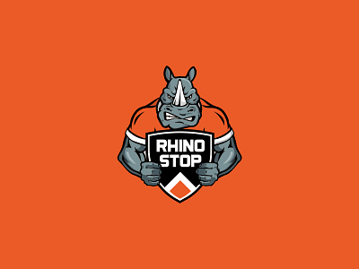 rhino animal design icon logo mascot mascotlogo symbol vector