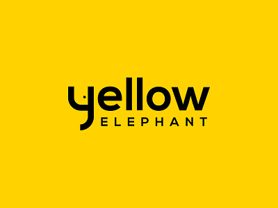 yellow elephant design icon logo minimal typography