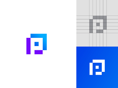 P logo app branding design icon lettermark logo minimal typography