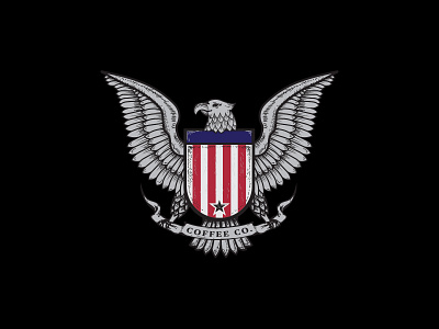 coffee co animal cafe coffee design eagle icon logo mascot patriotic usa usa flag