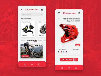 Bicycle Gear Concept App agency appdesign bicycle bike interface interfacedesign mobile interface mobileapp mobileappdesign ui uidesign uitrends uiux webdesign