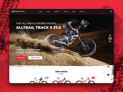 Bicycle Gear Shop Landing Page agency appdesign bicycle bike interfacedesgin landing landing page mobile interface mobileapp ui uitrends uiux webdesign