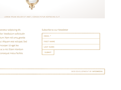 Subscription Form for a Jeweler button form gold monochrome outline subscribe