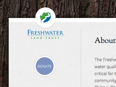 Freshwater Land Trust Web Redesign bark creek donate land preserve river tree water