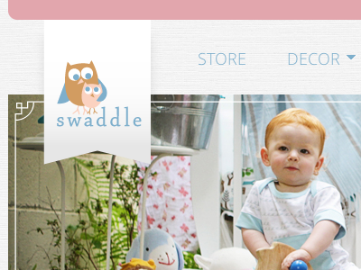 Swaddle Baby Store baby border boutique ecommerce infant owl pink store thin font