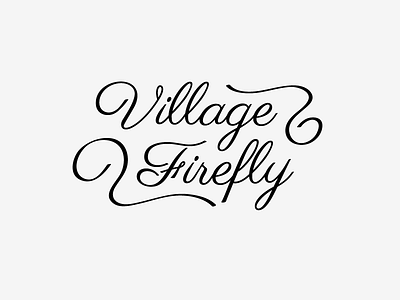 Village Firefly logo antiques black and white chandeliers furniture lamps lighting logo script font
