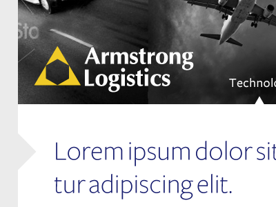 Armstong Logistics Website black and white deep blue yellow