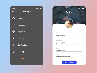 Settings design ui ux