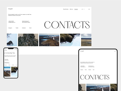 Blue Lagoon Iceland - contacts page adaptive branding composition composition ideas contacts design e commerce graphic design illustration portfolio store typography ui ux uxui visual design web web design website