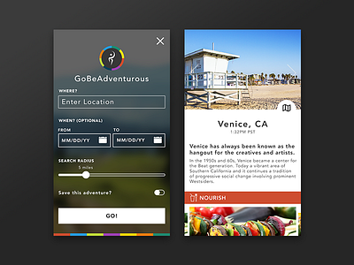 Gobemaps iOS App app clean colorful dark design healthy lifestyle logo minimal mobile travel ui