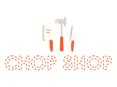 Chop Shop branding butcher chop design illustration knife logo meat shop wes anderson