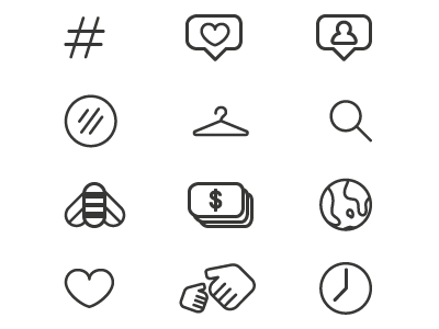 Icons Connect BW buzz connect e commerce icon instagram
