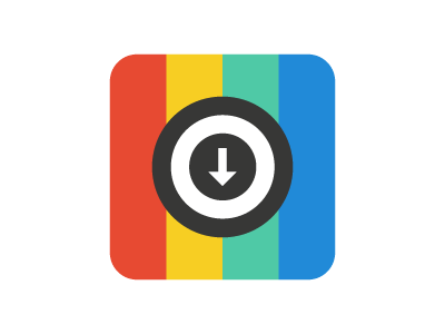 Logo Download And Repost in Insta app camera cards flat design icon insta instagram logo polaroid repost