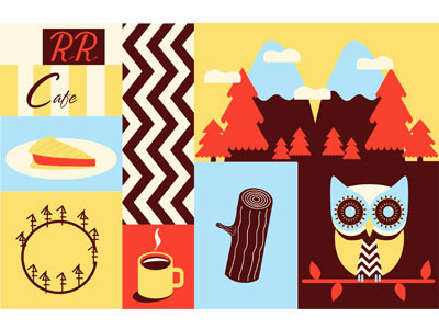 Twin Peaks - baby! coffee douglas firs log owl pie twin peaks