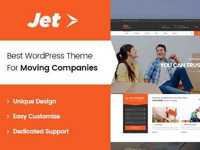 Jet - Home Moving Services WordPress Theme company moving home moving jet jets move wpopal