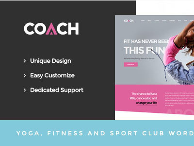 Coach - Sport Clubs, Fitness Centers & Courses WordPress Theme coach fitness centers fitness clubs gym health centers personal trainers sport clubs