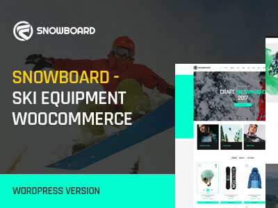 Snowboard - Ski Equipment WooCommerce WordPress Theme skateboards ski equipments snowboards to mountain bikes stunt rider