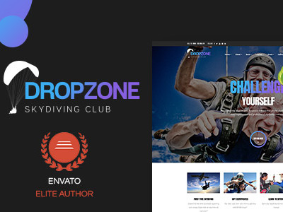 Dropzone - Skydiving Club Responsive WordPress Theme adventurous camps diving schools extreme sports parachuting trainers skydiving clubs