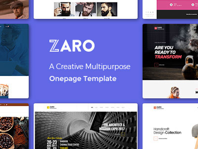 Zaro - Creative Multipurpose Onepage WordPress Theme architect expro clean creative dance studio dental clinic gym club hair salon handcraft multipurpose onepage