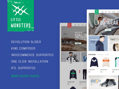 Littlemonster - Sport Shop WooCommerce WordPress Theme extreme sports fashion high fashion online shop sports sports club