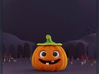 PumpspoOk 3d 3d art animation blender cute funny ghost gif halloween horror illustraion motion graphics pumpkin scary spooky stop motion trick or treat
