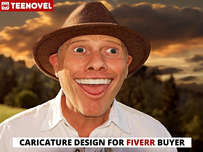 Caricature Design for Fiverr Buyer branding design graphic design ill illustration logo typography ui ux vector