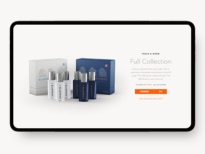 Blueprint - Cologne brand for DSC clean cologne design e commerce landing page ui web