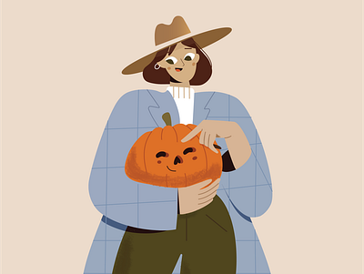 Pumpkin Girl 2021 autumn branding design fall halloween illustration illustrator logo minimal pumpkin trend ui ux vector