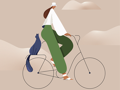 Bike Girl 2021 bike branding cat design girl graphic design illustration kitty ui ux vector
