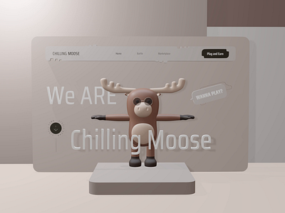Chilling Moose: Play & Earn 2021 3d blender branding crypto cryptocurrency cryptogames design game illustration logo moose playandearn tokens ui ux vector web
