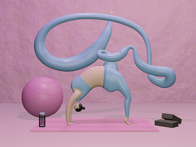3D Girl Workout 3d 3d character b3d blender chararcter design graphic graphic design illustration illustration art ui ux workout yoga
