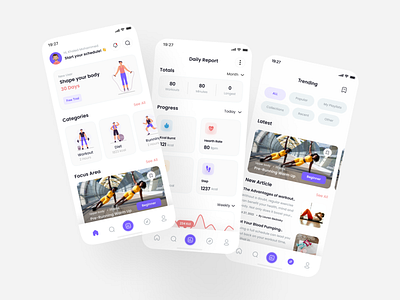 WORKA - Work Out App UI Kits app design branding design design app fitness gym mobile app sportapp ui ui ux uidesign uiux workout workoutapp