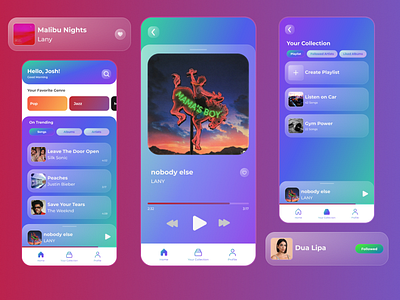 Music Player UI Design app design music app ui