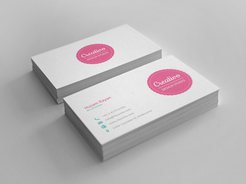 Creativo Business Cards business cards brand design studio creative blue red gray