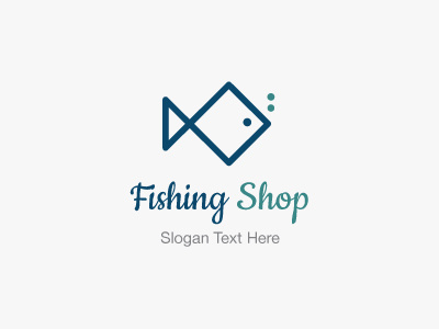 FishingShop Logo brand logo business fish fishing shop blue gray simple vector
