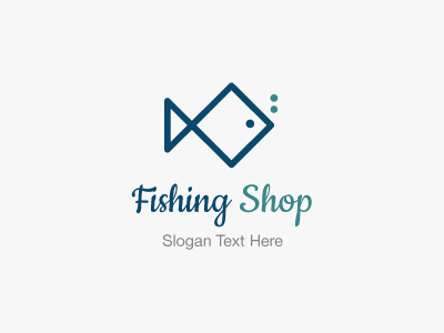 FishingShop Logo blue brand business fish fishing gray logo shop simple vector