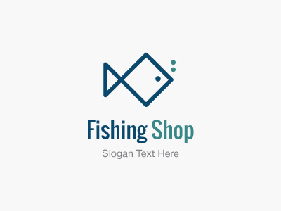 FishingShop Logo blue brand business fish fishing gray logo shop simple vector