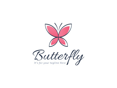 Butterfly Style Logo black brand butterfky design logo red style