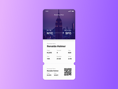 Day 24 - Boarding Pass 100 day challenge 100daychallenge 100dayproject boarding pass daily 100 challenge daily ui dailyui ui ui ux ui design user experience user interface user interface design ux ux design